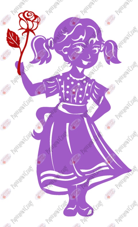 Dziewczynka 10B z różą Dekoracje z papieru