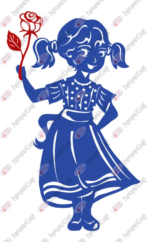 Dziewczynka 10B z różą Dekoracje z papieru