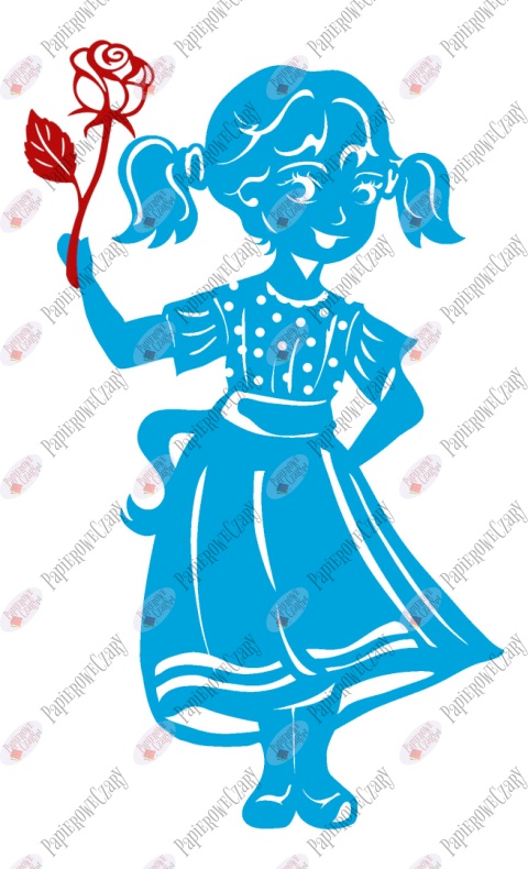 Dziewczynka 10B z różą Dekoracje z papieru