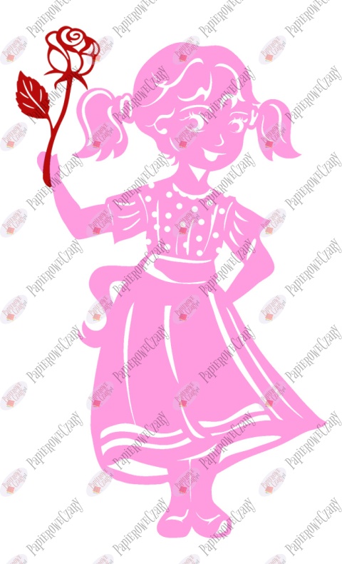 Dziewczynka 10B z różą Dekoracje z papieru