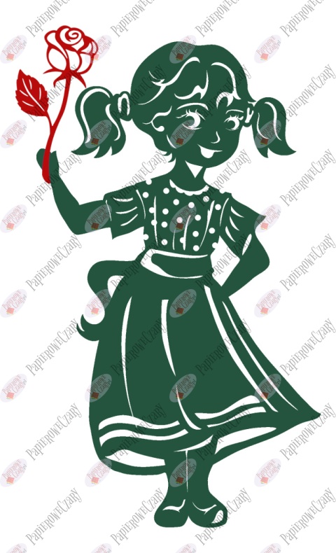 Dziewczynka 10B z różą Dekoracje z papieru