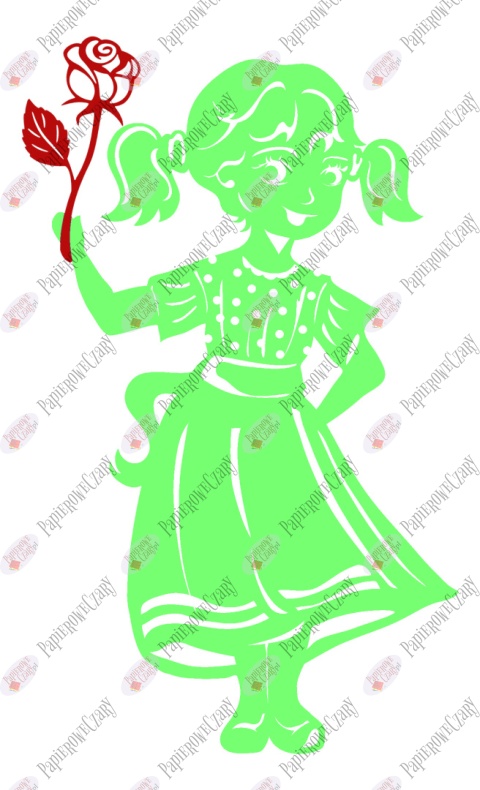 Dziewczynka 10B z różą Dekoracje z papieru