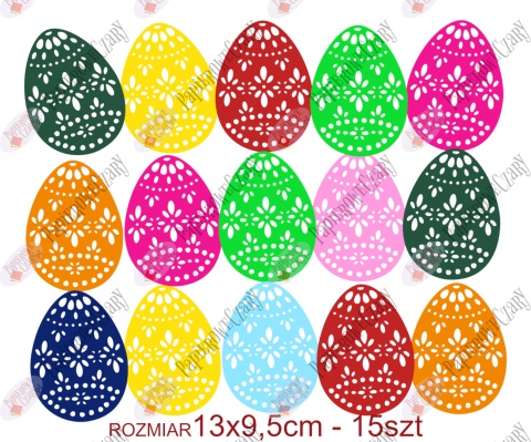 Jajko 7A Pakiet 15 szt Dekoracje z papieru
