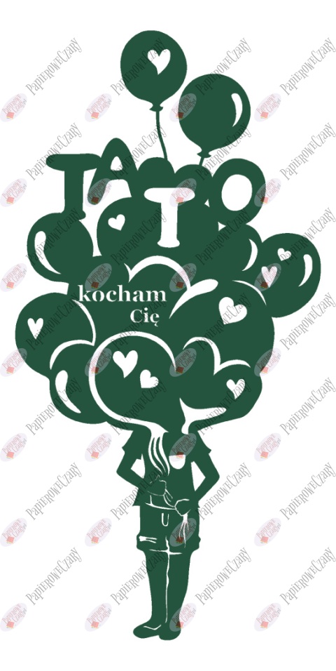 Balony Tata 1 Dekoracje z papieru na Dzień Rodziny Mamy Taty