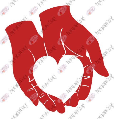 Dłonie-Serce 1 Dekoracje z papieru