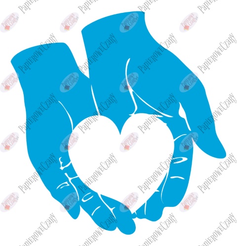 Dłonie-Serce 1 Dekoracje z papieru