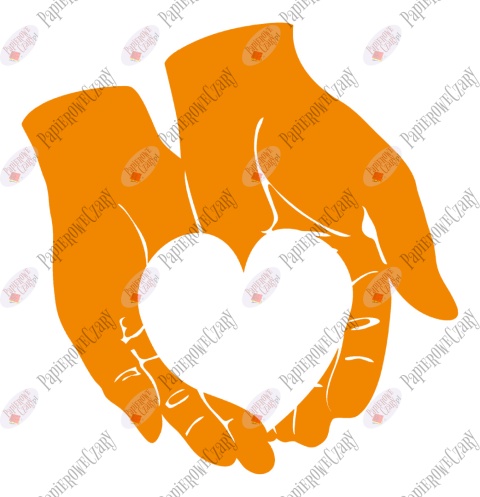 Dłonie-Serce 1 Dekoracje z papieru