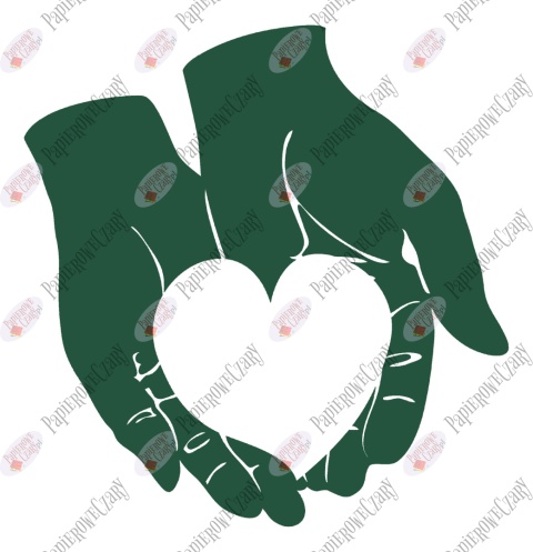 Dłonie-Serce 1 Dekoracje z papieru