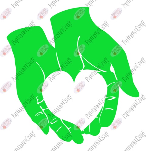 Dłonie-Serce 1 Dekoracje z papieru