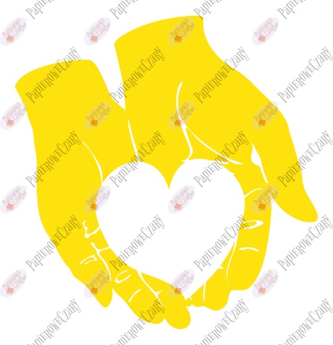 Dłonie-Serce 1 Dekoracje z papieru