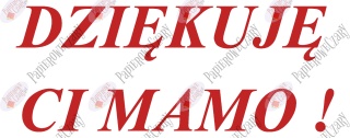 Napis "DZIĘKUJĘ CI MAMO!" 2 Dekoracje z papieru