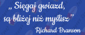 Napis "Sięgaj gwiazd (...) Richard Branson" Dekoracje z papieru