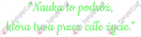 Napis "Nauka to podróż..." Dekoracje z papieru