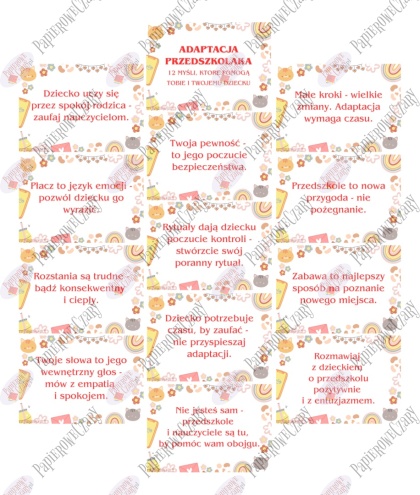 Adaptacja Przedszkolaka - Pomoce dydaktyczne - plik PDF - PRODUKT CYFROWY