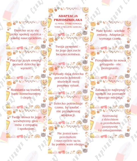 Adaptacja Przedszkolaka - Pomoce dydaktyczne - plik PDF - PRODUKT CYFROWY