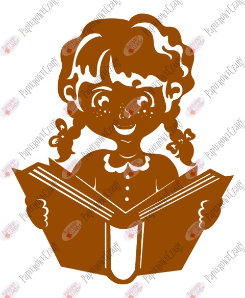 Dziewczynka z książką 1 Rok szkolny Dekoracje z papieru