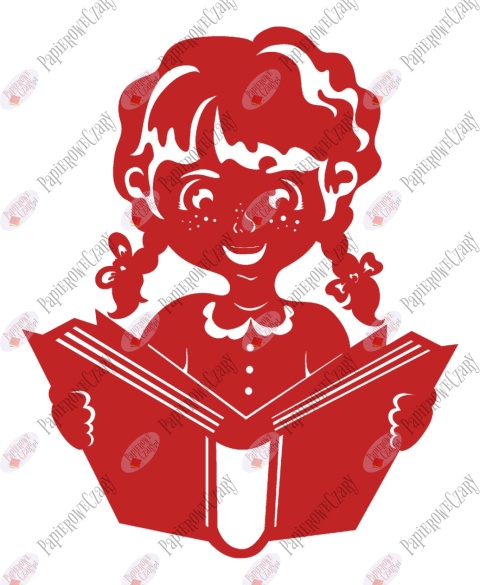 Dziewczynka z książką 1 Rok szkolny Dekoracje z papieru