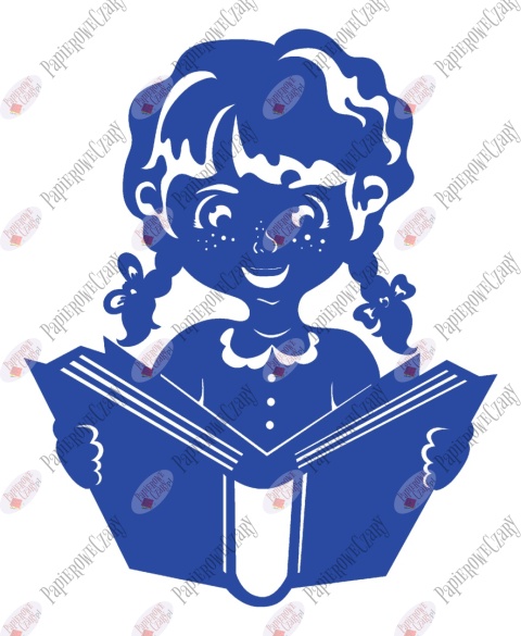 Dziewczynka z książką 1 Rok szkolny Dekoracje z papieru