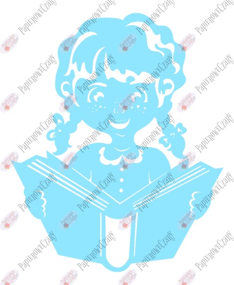 Dziewczynka z książką 1 Rok szkolny Dekoracje z papieru