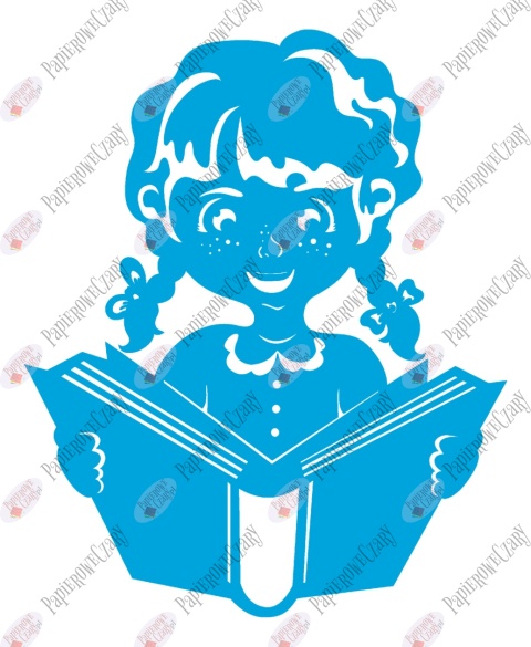 Dziewczynka z książką 1 Rok szkolny Dekoracje z papieru