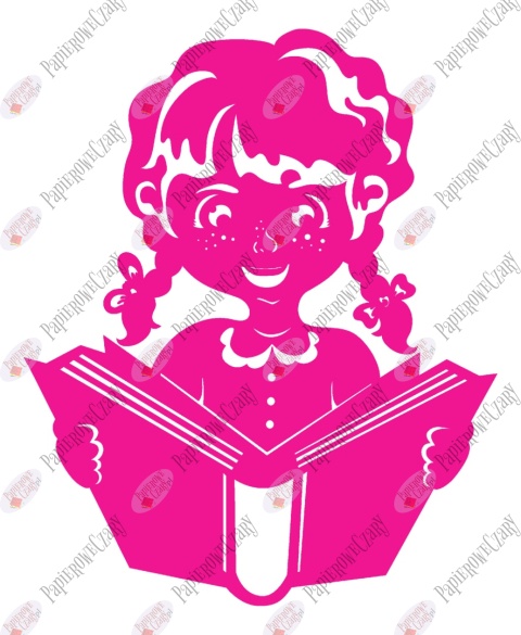 Dziewczynka z książką 1 Rok szkolny Dekoracje z papieru