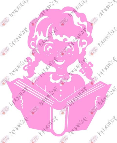 Dziewczynka z książką 1 Rok szkolny Dekoracje z papieru