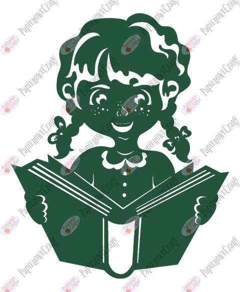 Dziewczynka z książką 1 Rok szkolny Dekoracje z papieru