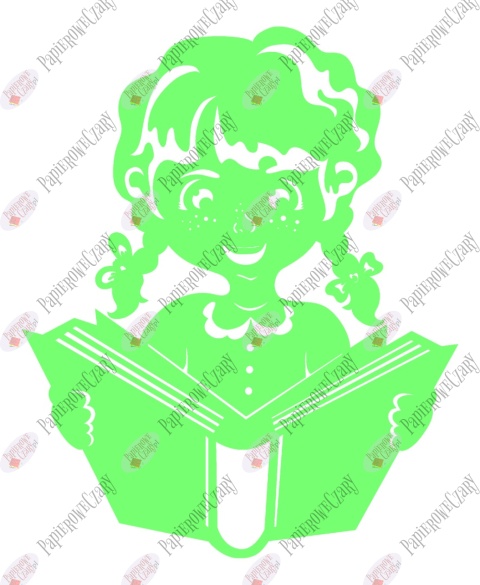 Dziewczynka z książką 1 Rok szkolny Dekoracje z papieru