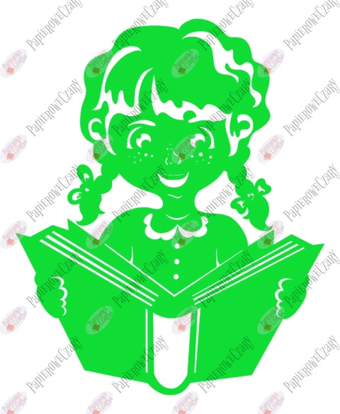 Dziewczynka z książką 1 Rok szkolny Dekoracje z papieru