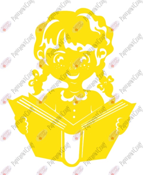 Dziewczynka z książką 1 Rok szkolny Dekoracje z papieru