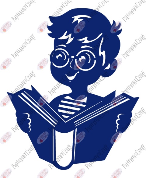 Chłopiec z książką 2 Rok szkolny Dekoracje z papieru