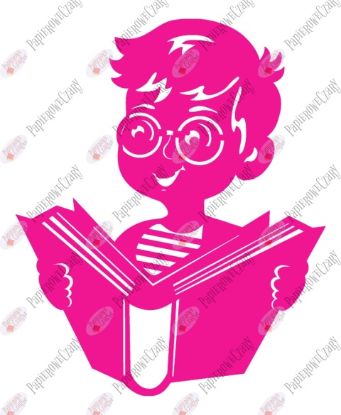 Chłopiec z książką 2 Rok szkolny Dekoracje z papieru