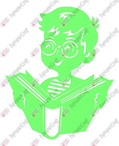 Chłopiec z książką 2 Rok szkolny Dekoracje z papieru