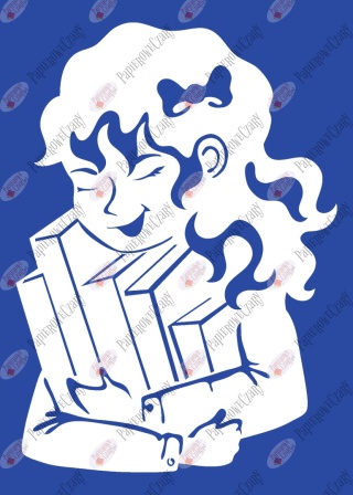 Dziewczynka z książkami 1 Rok szkolny Dekoracje z papieru