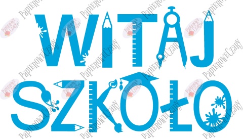 Napis "WITAJ SZKOŁO" 3 Rozpoczęcie roku Szkolnego Dekoracje z papieru