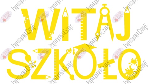 Napis "WITAJ SZKOŁO" 3 Rozpoczęcie roku Szkolnego Dekoracje z papieru
