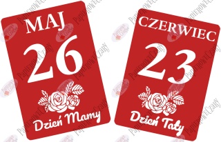 Kartki z kalendarza 26 Maj 23 Czerwiec 58,5x41cm Zestaw Dekoracje z papieru