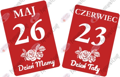 Kartki z kalendarza 26 Maj 23 Czerwiec 58,5x41cm Zestaw Dekoracje z papieru