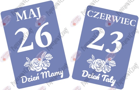 Kartki z kalendarza 26 Maj 23 Czerwiec 58,5x41cm Zestaw Dekoracje z papieru