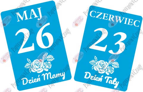 Kartki z kalendarza 26 Maj 23 Czerwiec 58,5x41cm Zestaw Dekoracje z papieru