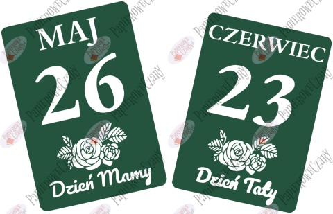 Kartki z kalendarza 26 Maj 23 Czerwiec 58,5x41cm Zestaw Dekoracje z papieru