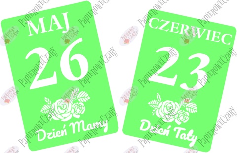 Kartki z kalendarza 26 Maj 23 Czerwiec 58,5x41cm Zestaw Dekoracje z papieru