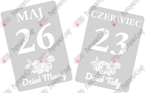 Kartki z kalendarza 26 Maj 23 Czerwiec 58,5x41cm Zestaw Dekoracje z papieru