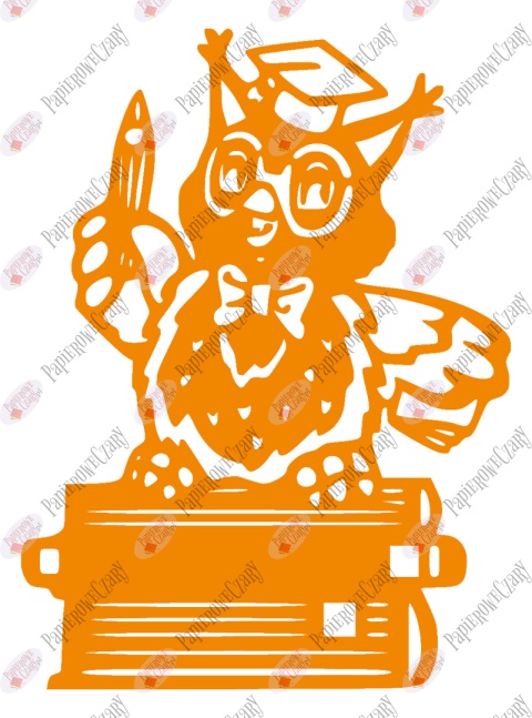 Sowa na książkach 1 Dekoracje z papieru