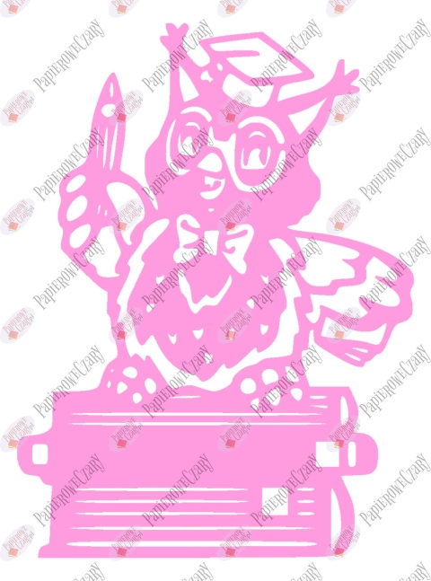 Sowa na książkach 1 Dekoracje z papieru