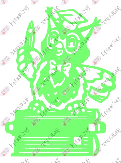 Sowa na książkach 1 Dekoracje z papieru