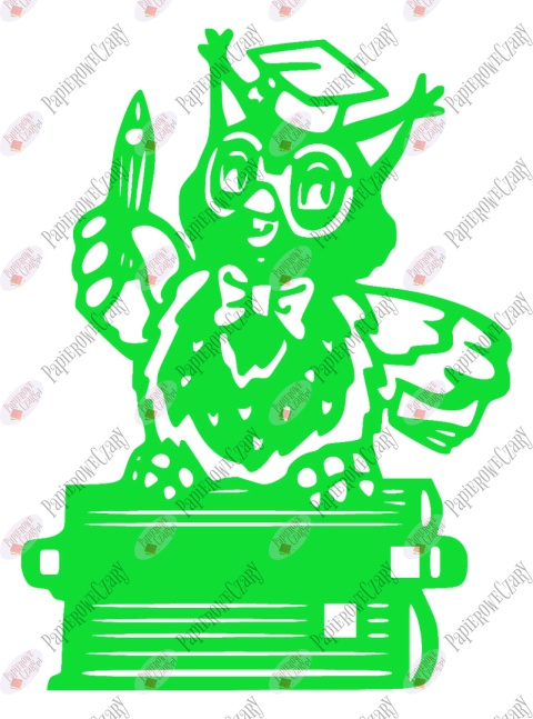 Sowa na książkach 1 Dekoracje z papieru