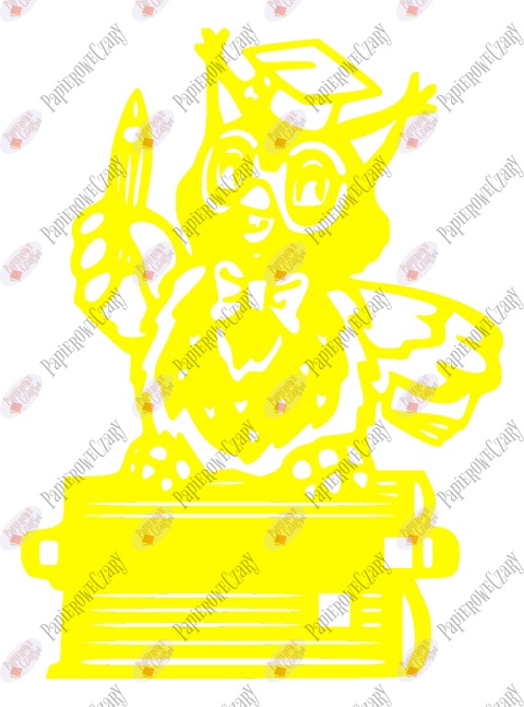 Sowa na książkach 1 Dekoracje z papieru