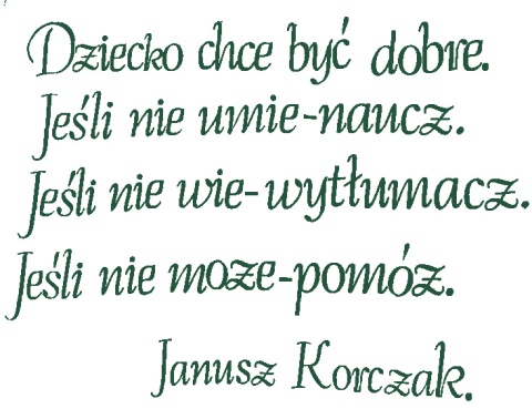 "Dziecko chce być dobre..." Cytat z Janusza Korczaka 1 Dekoracje z papieru "Dziecko chce być dobre..." Cytat z Janusza Korczaka 1 Dekoracje z papieru