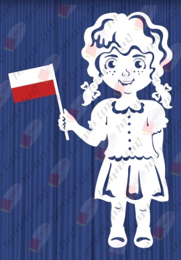 Dziewczynka z flagą 4 - 11 Listopada 3 Maja - Dekoracje z papieru